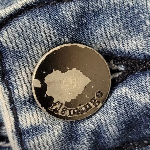 Vintage Y2K Flared Jeans Womens 3/4 28x32 Blue - Picture 11 of 16